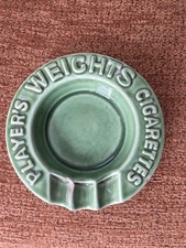Mid-Century Advertising Ashtray for Players Weights Cigarettes - Green - 13cm