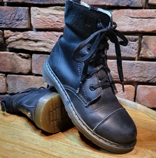 Dr Doc  Martens Aimilita  Faux Fur lined Black Leather Zip Boots Uk 3 Eu 36