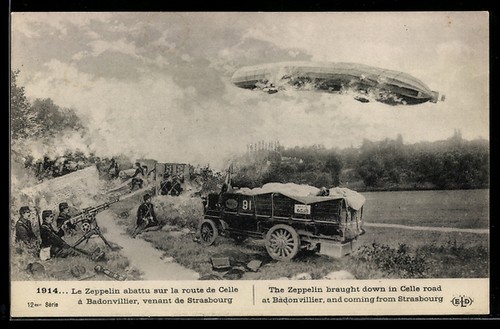 Zeppelin being brought - , down