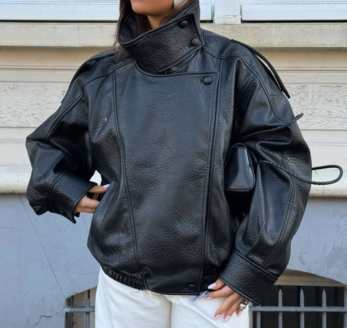 Zara viral black faux leather - viral,