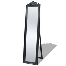 Free-Standing Mirror Baroque Style 160x40  Black I7O0