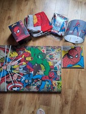 spiderman bedroom decor,quilt cover & pillow cover. Curtains. Light shade, 