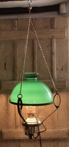 Antique hanging oil lamp - antique, cast