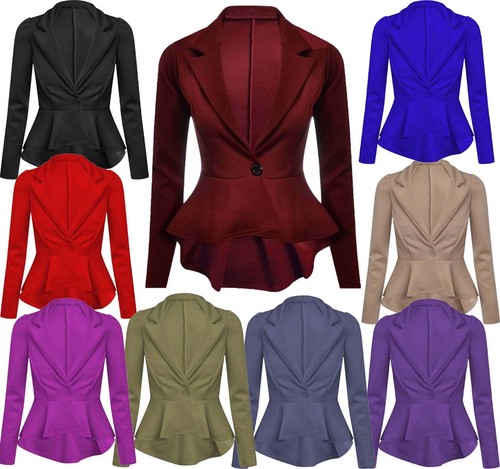 Womens peplum frill fitted - peplum,