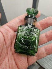 Victorian The crown perfumery embossed antique smelling salts bottle  with label