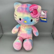 RARE Build a Bear Watercolour Tie Dye Pastel Hello Kitty Plush Toy - Sanrio
