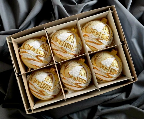 Hand painted glass baubles - hand,