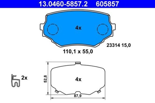 Disc brake pad set - disc, ate