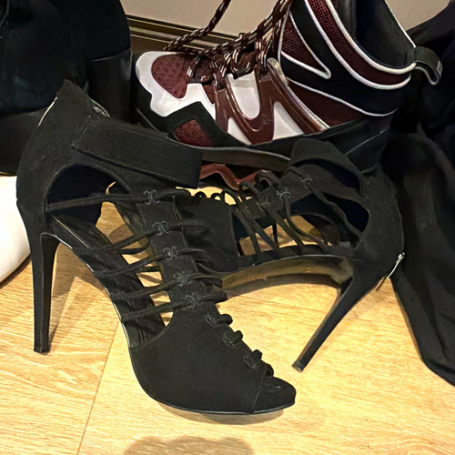 Guess black suede strappy - guess,