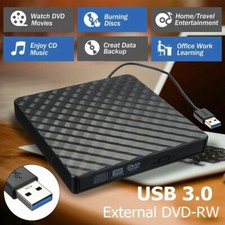 USB 3.0 Slim External DVD RW CD Writer Drive Burner Reader Player For Laptop PC