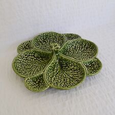 Subtil John Buck Majolica Green Cabbage Leaf Serving Plate Portuguese Pottery