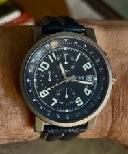 Mens Genuine Zeitner Chronotech Chronograph Watch New Battery + Spare