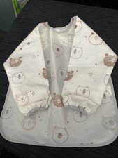 Messy Me Wipe Clean Baby/Toddler Apron Bib - Vintage Baby Teddy Pattern