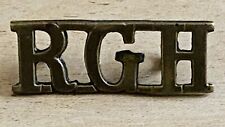 Genuine ‘RGH’ (Royal Gloustershire Hussars) Regiment Brass Shoulder Title
