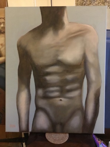 Male torso oil canvas - male, on