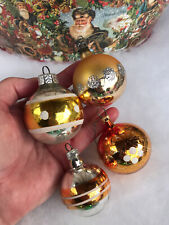 4 MERCURY GLASS VINTAGE NOSTALGIC RETRO OLD CHRISTMAS BAUBLES DECORATIONS A2