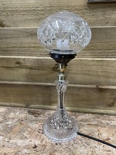 Vintage Art Deco Period Lead Cut Crystal Table Light Restored C:-1930s .