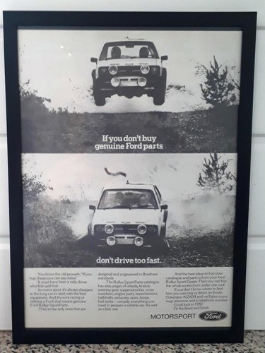 Framed original classic car - framed, ad
