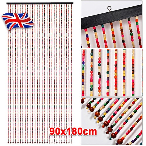Colorful wooden bead curtain - bead,