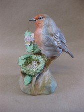 Crown Staffordshire Porcelain Robin Figure ~ J. T. Jones ~ Robin, Nest & Eggs