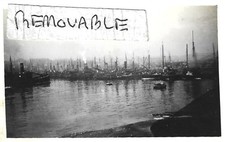 Vintage Small Old Photo Lots Of Fishing Boats In Harbour Lowestoft 1929