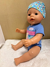 17 inch Baby Born Boy Doll (Preloved) with Blue Outfit & Adoption Certificate