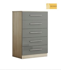 Modern 5 Drawer Chest – High