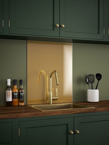 Self adhesive glass - glass, splashback