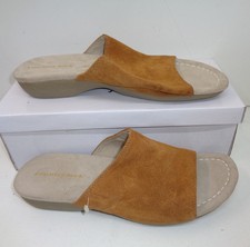 Ladies Womens Suede Wedged Mules Sandals Leather Shoes New RRP £36 UK Size 8