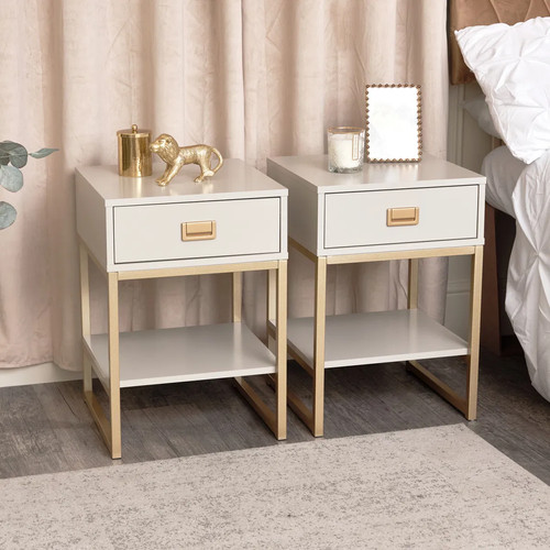 Pair one drawer bedside - pair,
