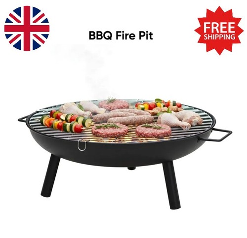 Large round steel fire - large, pit