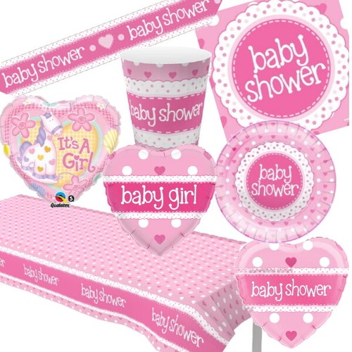 Pink girl baby shower - pink,