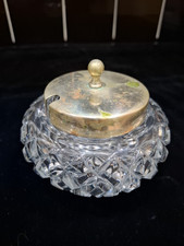 Vintage Heavy Pressed Glass Jam Dish Pot Jar