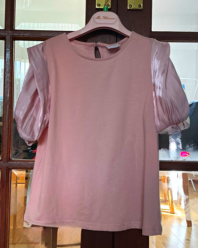 Zara girls pink solid puff - zara,