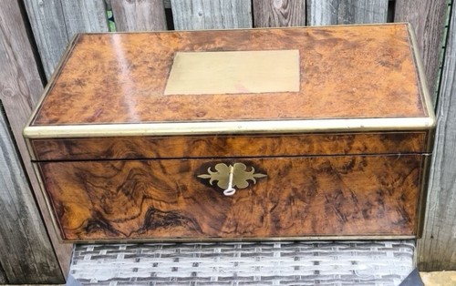 Antique burr walnut writing - burr,