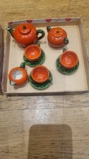 Occupied Japan Maruhon Ware Pumpkin Tableware Set Vintage 1940s Rare