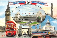 FOOTBALL GROUNDS & CLUBS WEMBLEY LONDON  POSTCARD CONTINENTAL SIZE UNUSED MINT