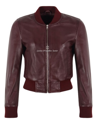 Ladies bomber leather jacket - ladies,