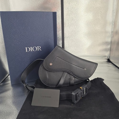 Dior saddle black pebbled - saddle,