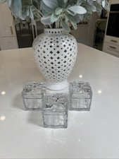 JM by Julilen Macdonald Set of 3 Glass Present Trinket Ribbon Box New Stunning