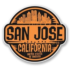 2 x San Jose California USA Vinyl Sticker Laptop Travel Luggage Car #6065Â 