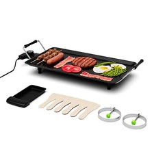 Electric Teppanyaki Table Grill 48 x 27CM Non-Stick Griddle BBQ Hot Plate 2000W