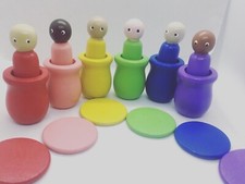 Peg doll wooden multicultural