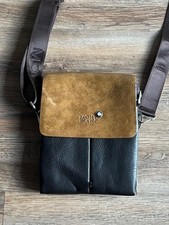 Vintage MONT BLANC Unisex Brown Leather Bag Crossbody with Strap and inside Zips