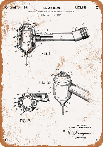 Metal sign 1964 dental drill - sign,