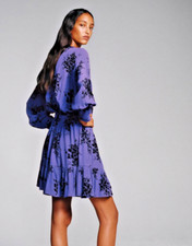 New ZARA Short Purple Graphic Floral Dress