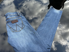 Wrangler Retro Slim Straight Jeans Waist Size 29in Inside Leg 34in Cotton Denim