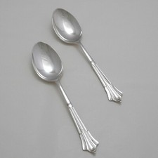 ALBANY Design  J. BARKER & DIXON LTD Silver Service Cutlery Pair Table Spoons