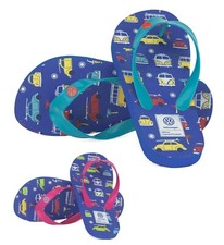 BOYS GIRLS KIDS VW SUMMER FLIP FLOPS BEACH HOLIDAY SHOWER MULES CASUAL LEISURE