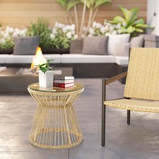 PE Rattan End Table, Round